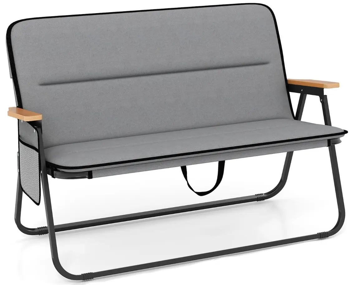 Складной двухместный стул Costway NP11905GR (Grey) - 2
