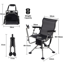 Scaun pliabil Costway NP11857DK (Black/Grey) Thumb