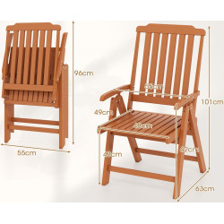 Scaun pliabil Costway NP11916BN (Brown) Thumb