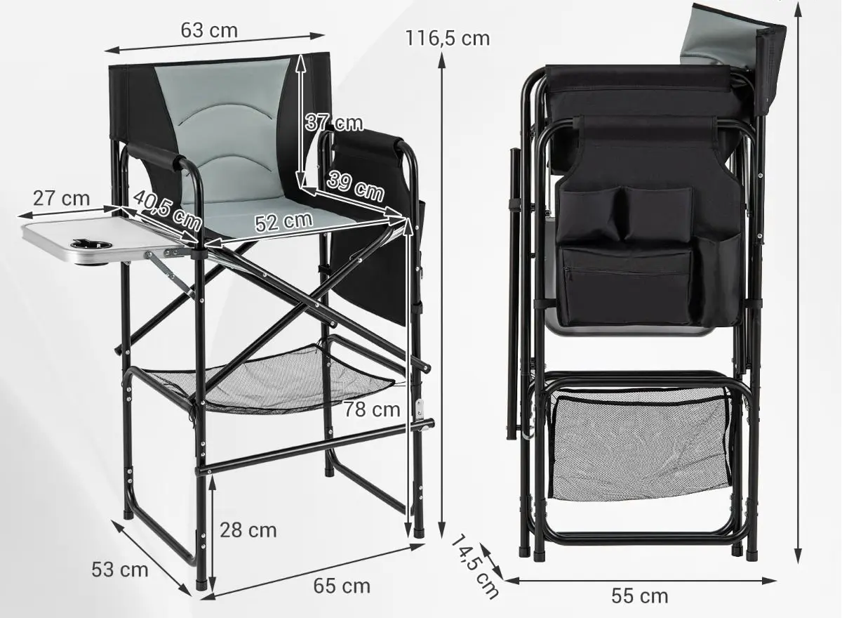 Складной стул Costway NP12046GR (Grey/Black)