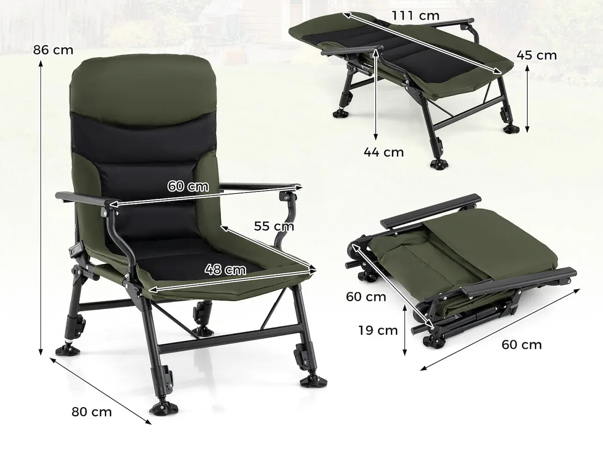 Складной стул Costway NP12606GN (Dark Green/Black) - 4