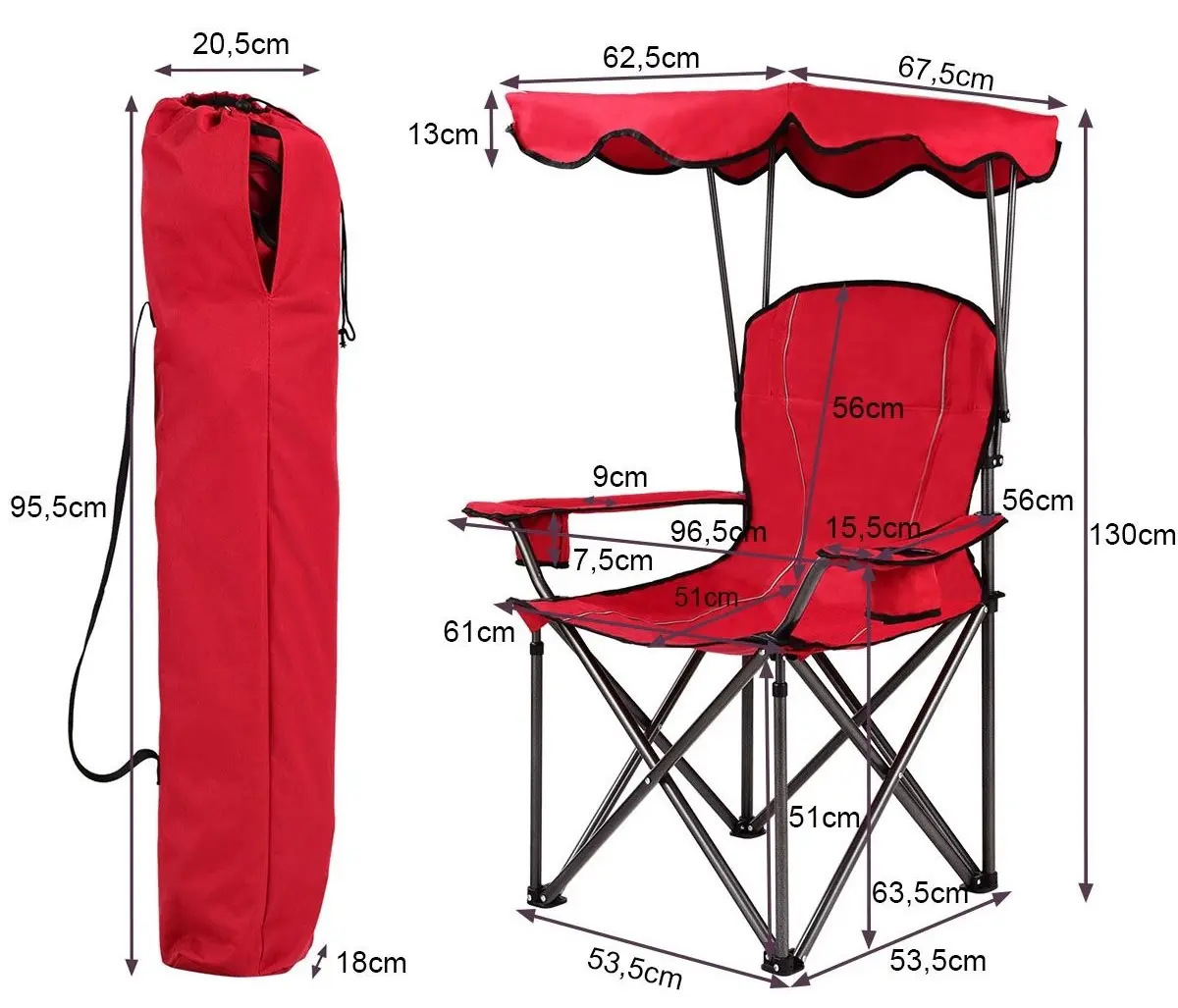 Складной стул Costway OP3640RE (Red)