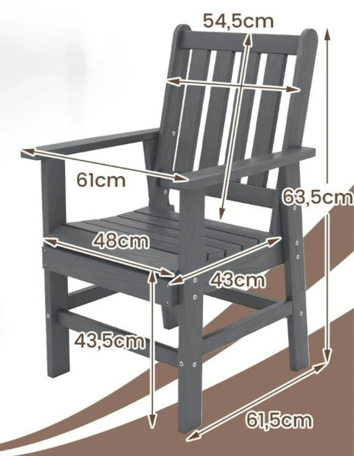Scaun Costway NP12507GR-1 (Grey) - 3