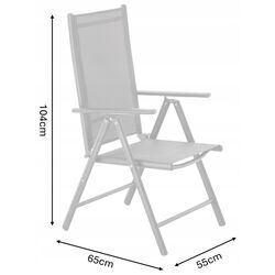 Scaun pliant GardenLine TIH3507 (Black) Thumb