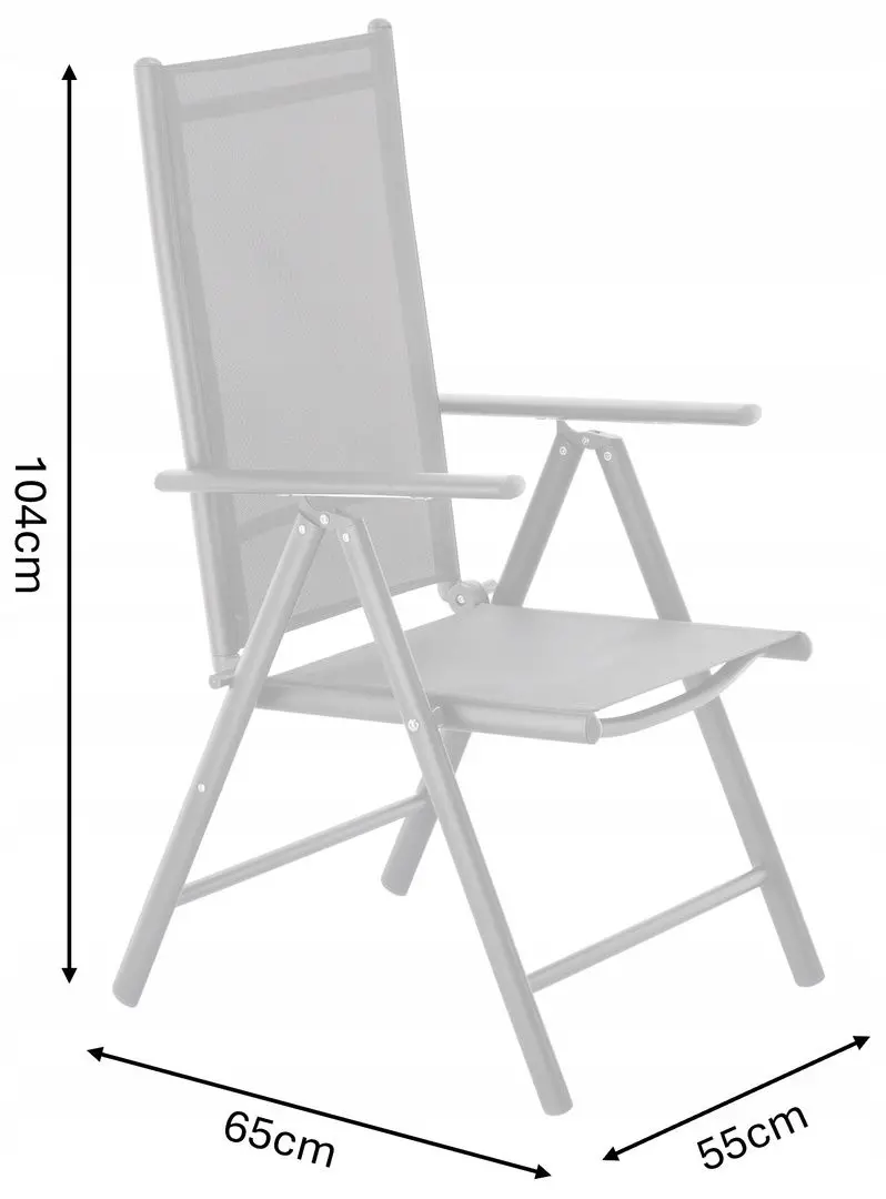 Scaun pliant GardenLine TIH3804 (Grey/Black)