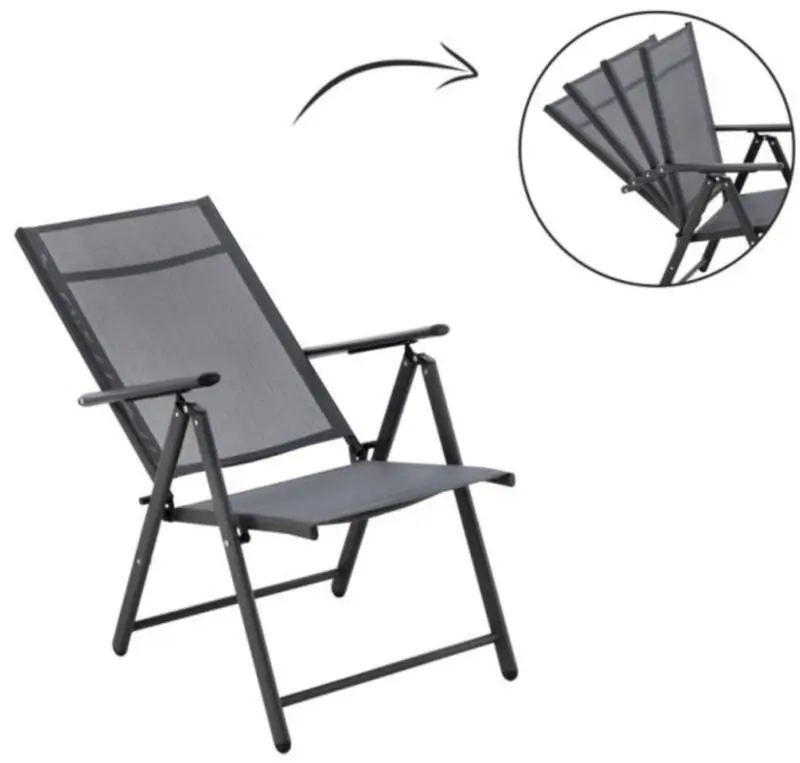 Scaun pliant GardenLine TIH3804 (Grey/Black)