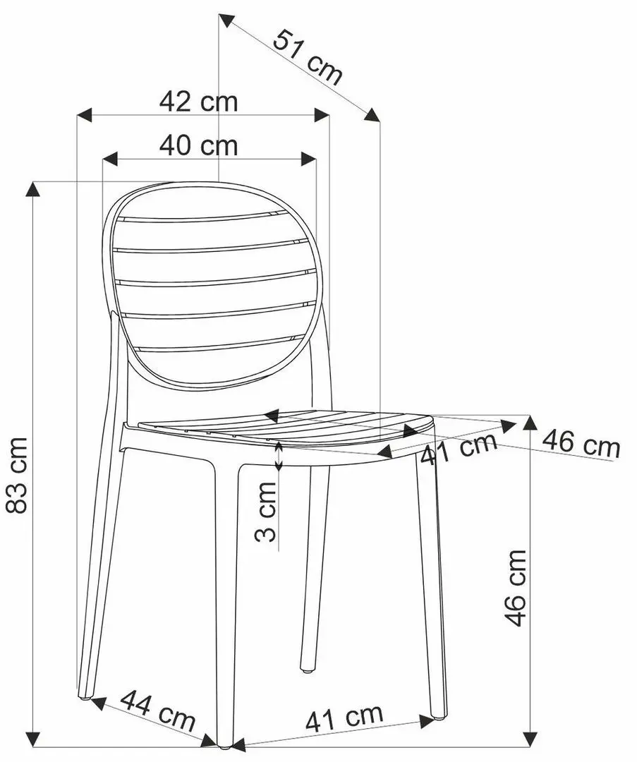 Scaun de gradina Halmar K529 (White/Beige)