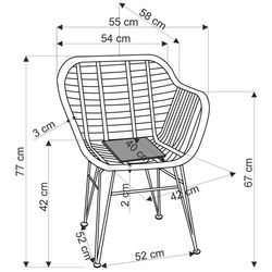 Scaun de gradina Halmar K541 (Natural/Black/Grey) Thumb