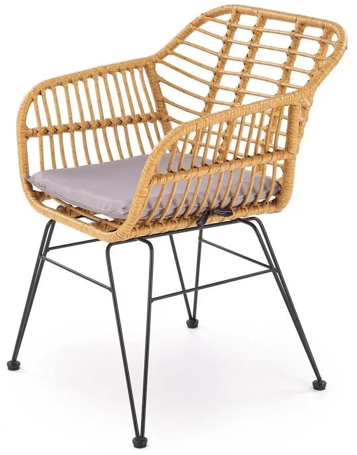 Scaun de gradina Halmar K541 (Natural/Black/Grey)