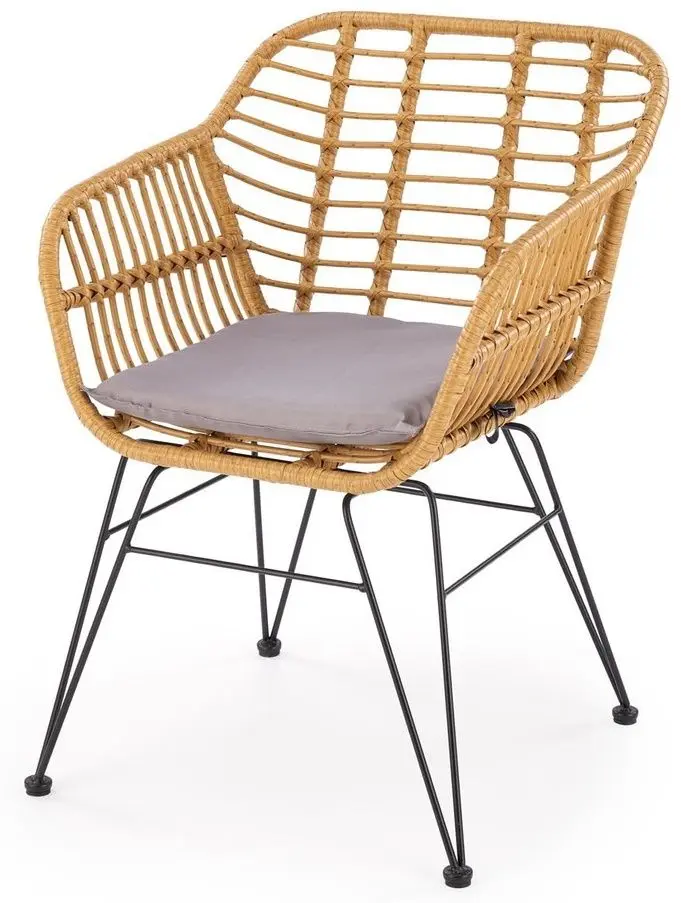 Scaun de gradina Halmar K541 (Natural/Black/Grey)