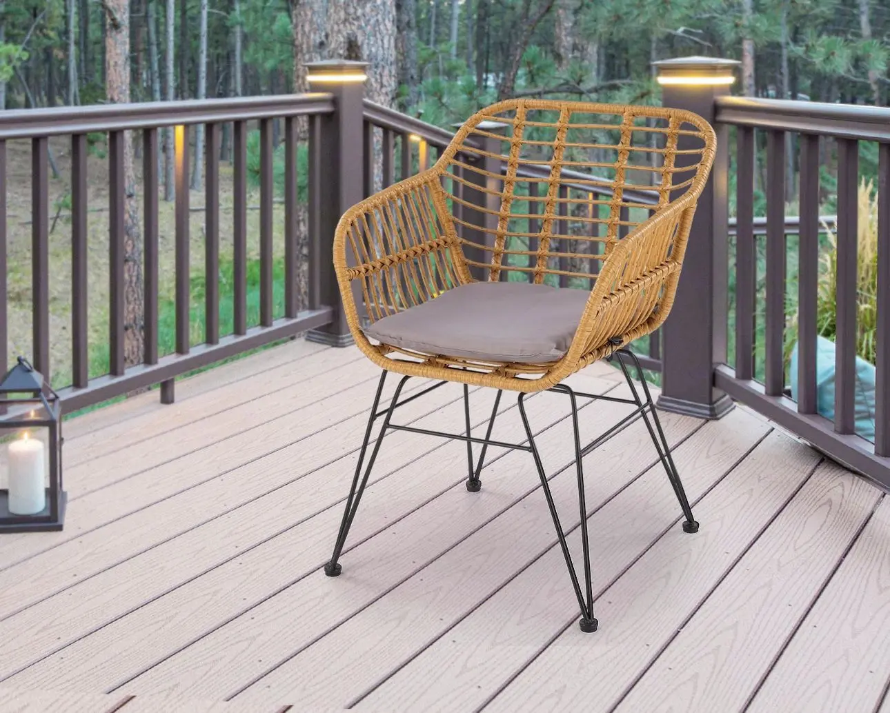 Scaun de gradina Halmar K541 (Natural/Black/Grey)