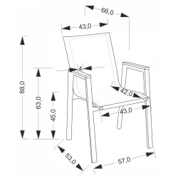 Scaun de gradina Halmar Fierro (Grey/Black) Thumb