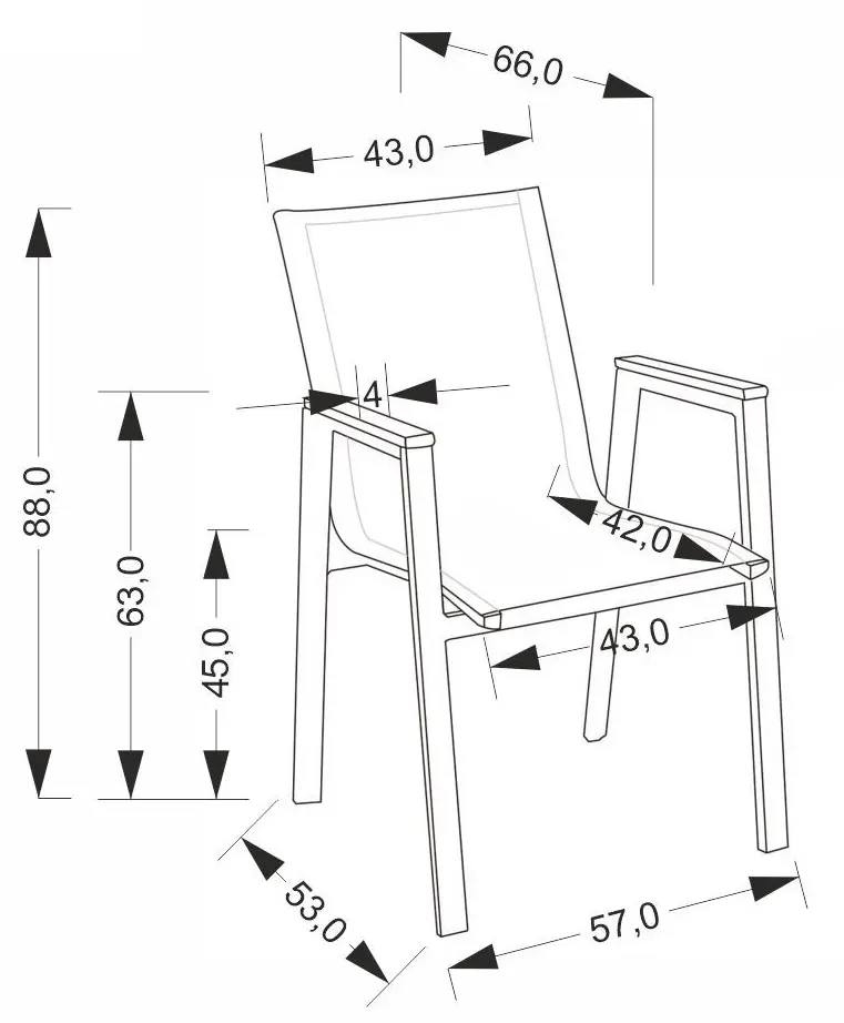 Scaun de gradina Halmar Fierro (Grey/Black)