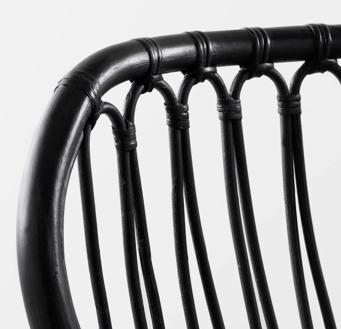 Кресло Ikea Storsele высокая спинка (Ротанг/Черный)