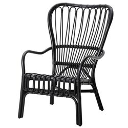 Fotoliu Ikea Storsele spatar inalt (Negru/Ratan)