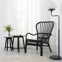 Кресло Ikea Storsele высокая спинка (Ротанг/Черный) Thumb