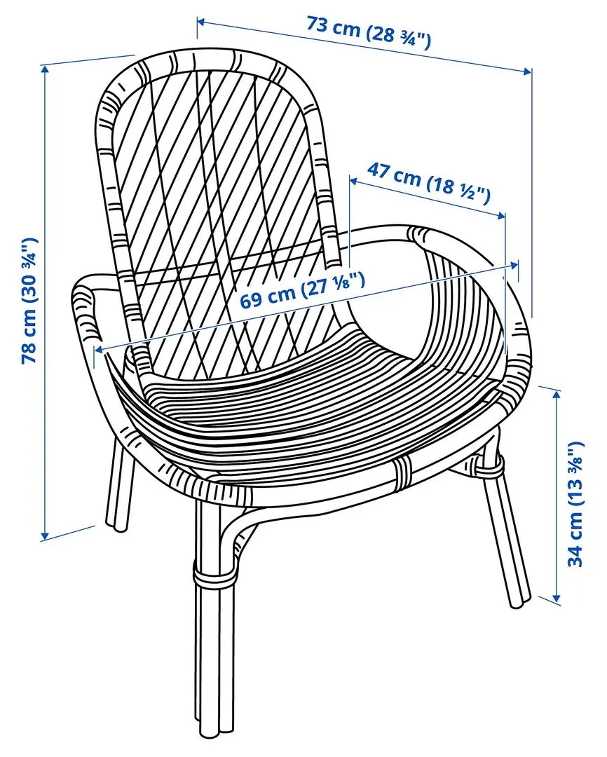Scaun de gradina Ikea Brobock (Ratan)
