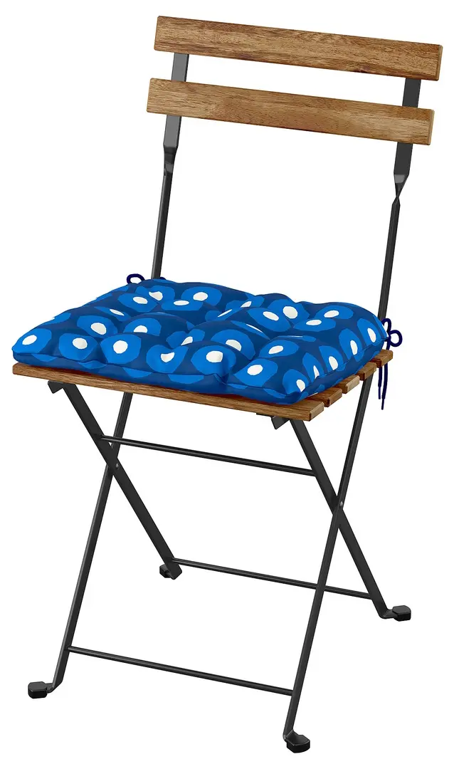 Scaun de gradina cu perna Ikea Tarno/Klosan (Maro deschis/Albastru)
