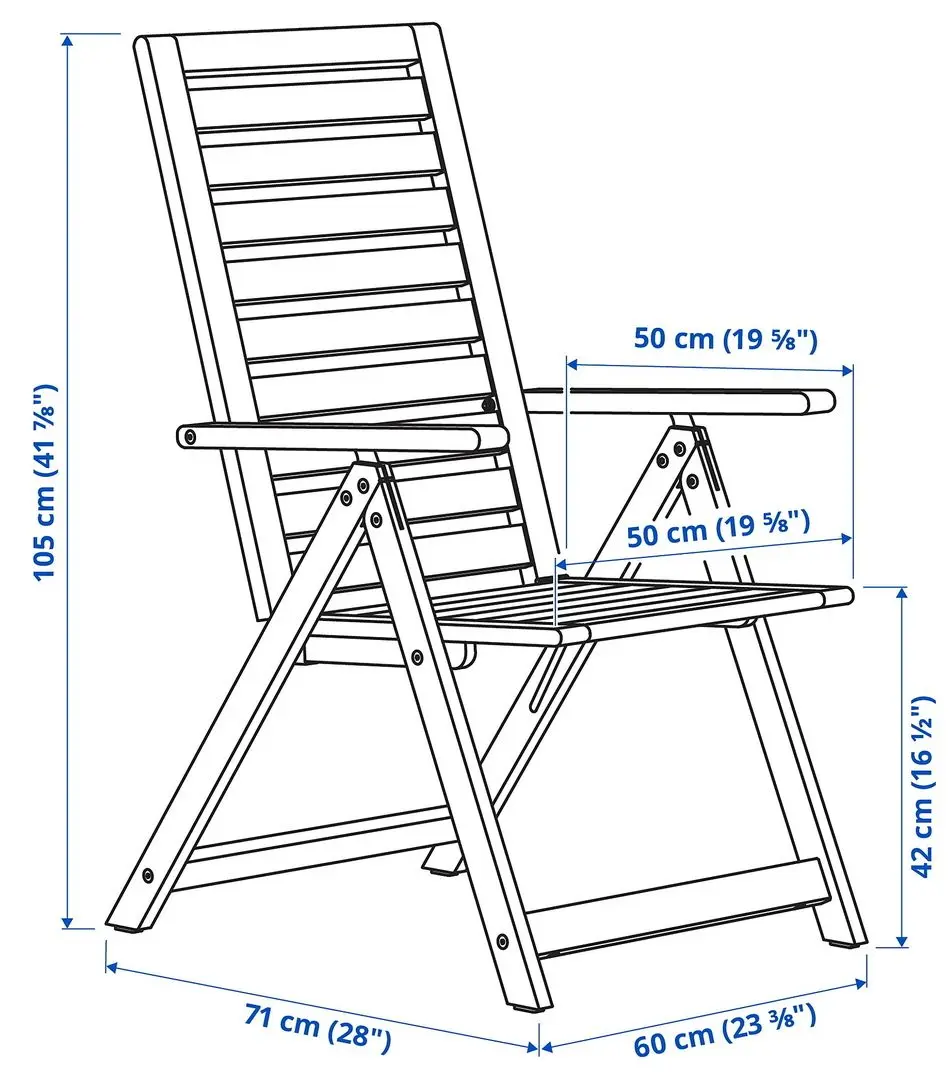 Scaun pliabil Ikea Nammaro (Maro Deschis Vopsit)