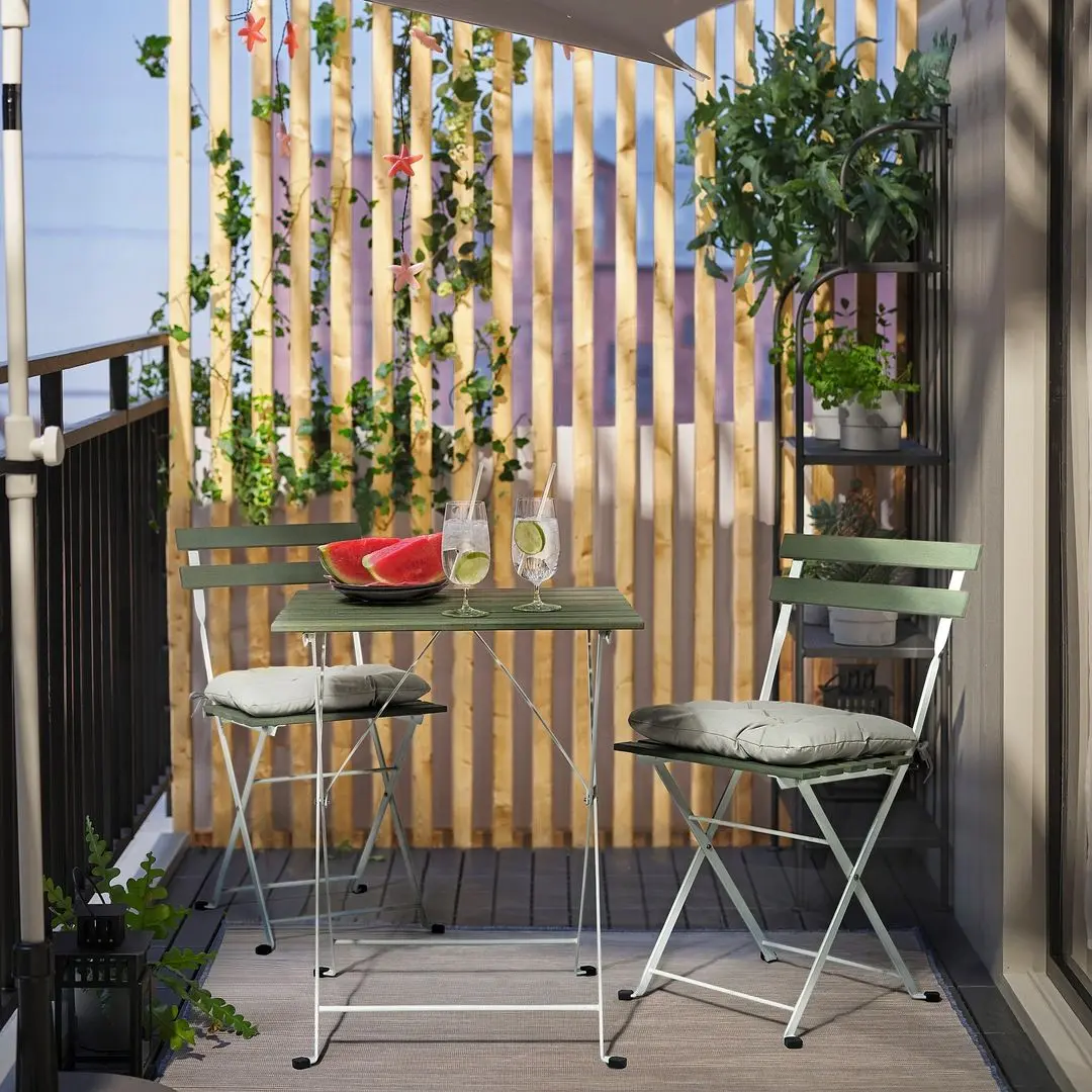 Scaun pliabil Ikea Tarno (Alb/Verde)