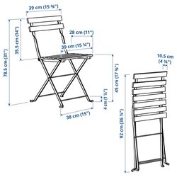 Scaun pliabil Ikea Tarno (Alb/Verde) Thumb