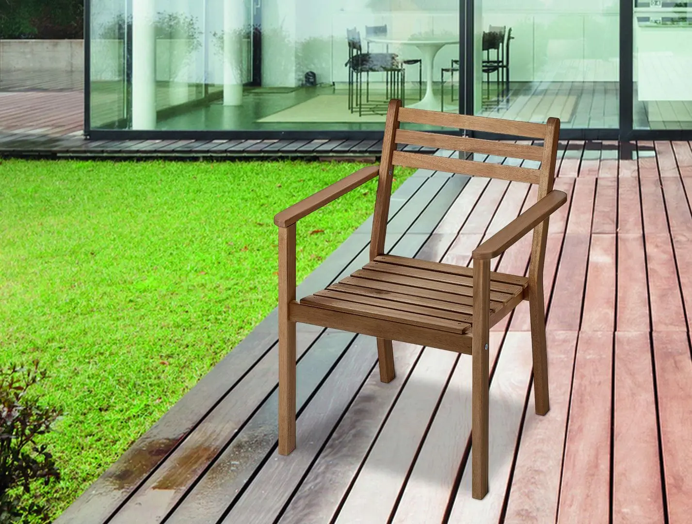 Scaun Ikea Askholmen cu brate (Maro Inchis)