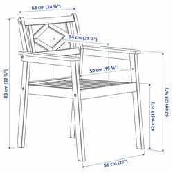 Scaun Ikea Bondholmen cu brate (Alb-Bej) Thumb