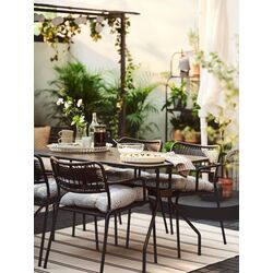 Scaun Ikea Lacko cu brate (Gri Inchis/Klosan Albastru) Thumb