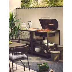 Scaun Ikea Lacko cu brate (Gri Inchis/Klosan Albastru) Thumb