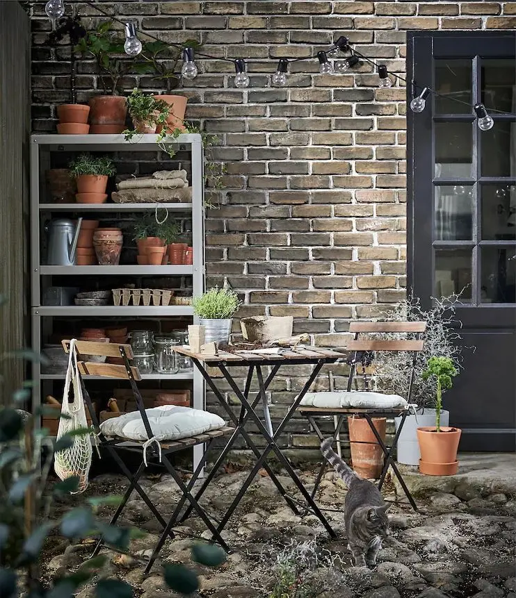 Scaun Ikea Tarno pliant (Negru/Maro Deschis)