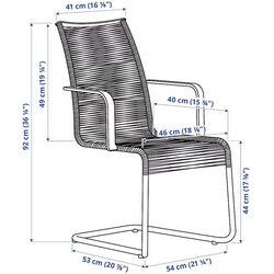Стул Ikea Vasman с подлокотниками (Черный) Thumb