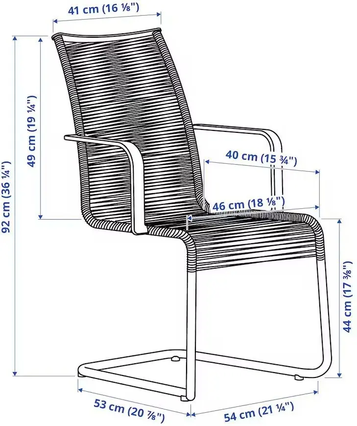 Стул Ikea Vasman с подлокотниками (Черный)