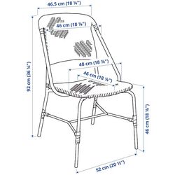 Scaun Ikea Vassholmen (Negru/Alb) Thumb