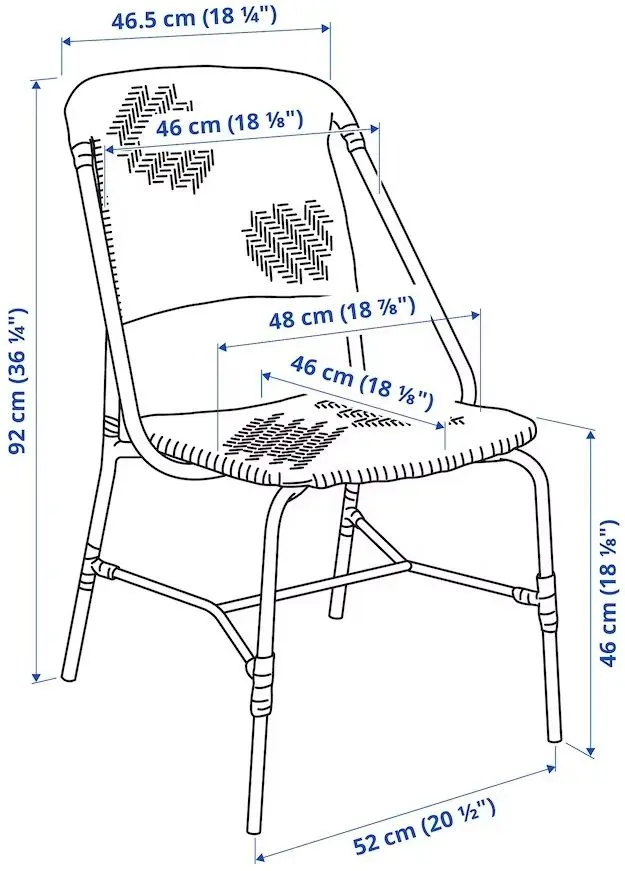 Scaun Ikea Vassholmen (Negru/Alb)