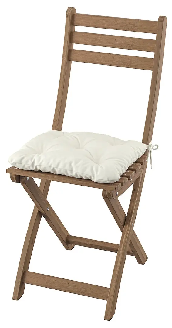 Scaun pliant Ikea Askholmen/Kuddarna (Maro inchis/Gri deschis-bej)