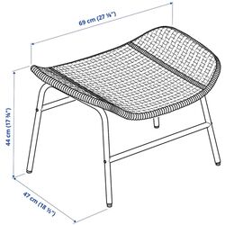 Табурет Ikea Fryksas/Risane 69x44x47 (Натуральный) Thumb