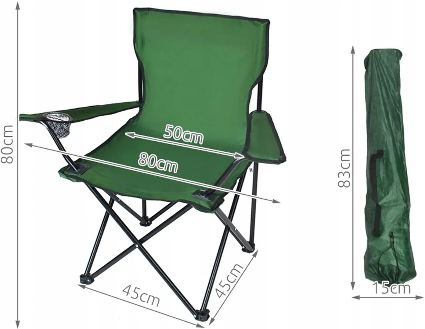 Scaun pliabil Malatec 8003 (Green) - 2