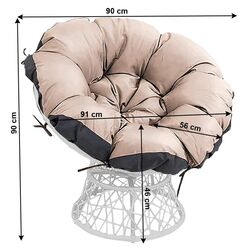 Кресло Mobhaus Triss Big (Gray-Brown/White) Thumb