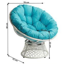 Кресло Mobhaus Triss (White/Petrol Blue) Thumb