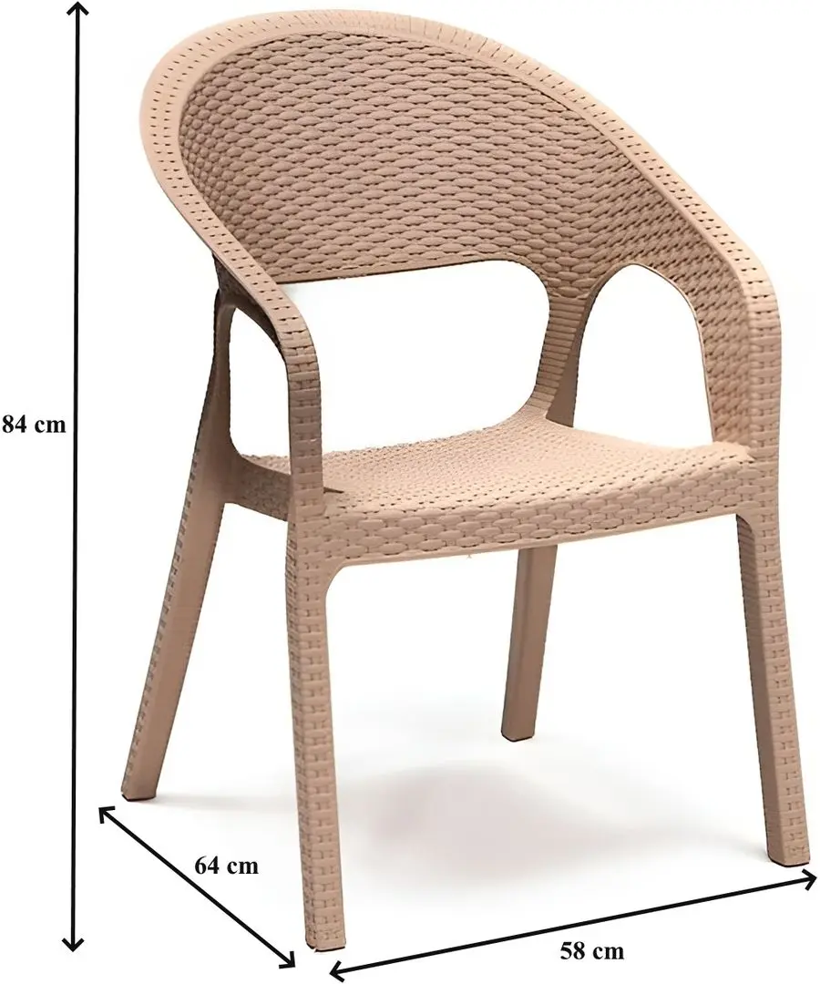 Scaun de gradina ModaLife Garden Rattan (Cappuccino)
