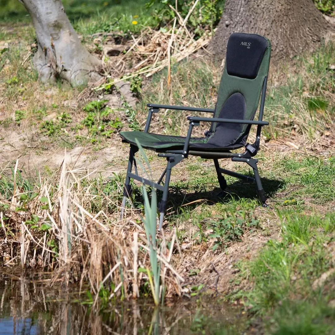 Складной стул Nils Camp NC1801 (Dark Green/Grey)