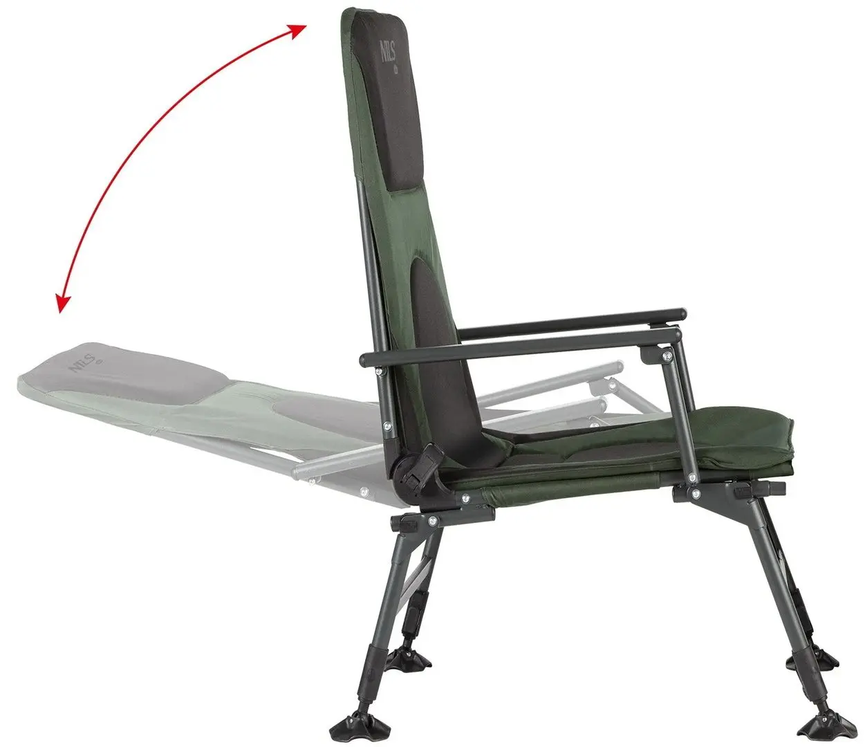 Складной стул Nils Camp NC1801 (Dark Green/Grey)