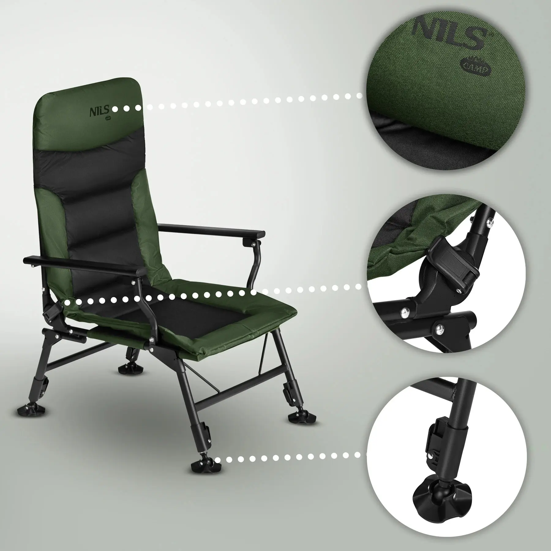 Scaun pliabil Nils Camp NC2702 (Green) - 7