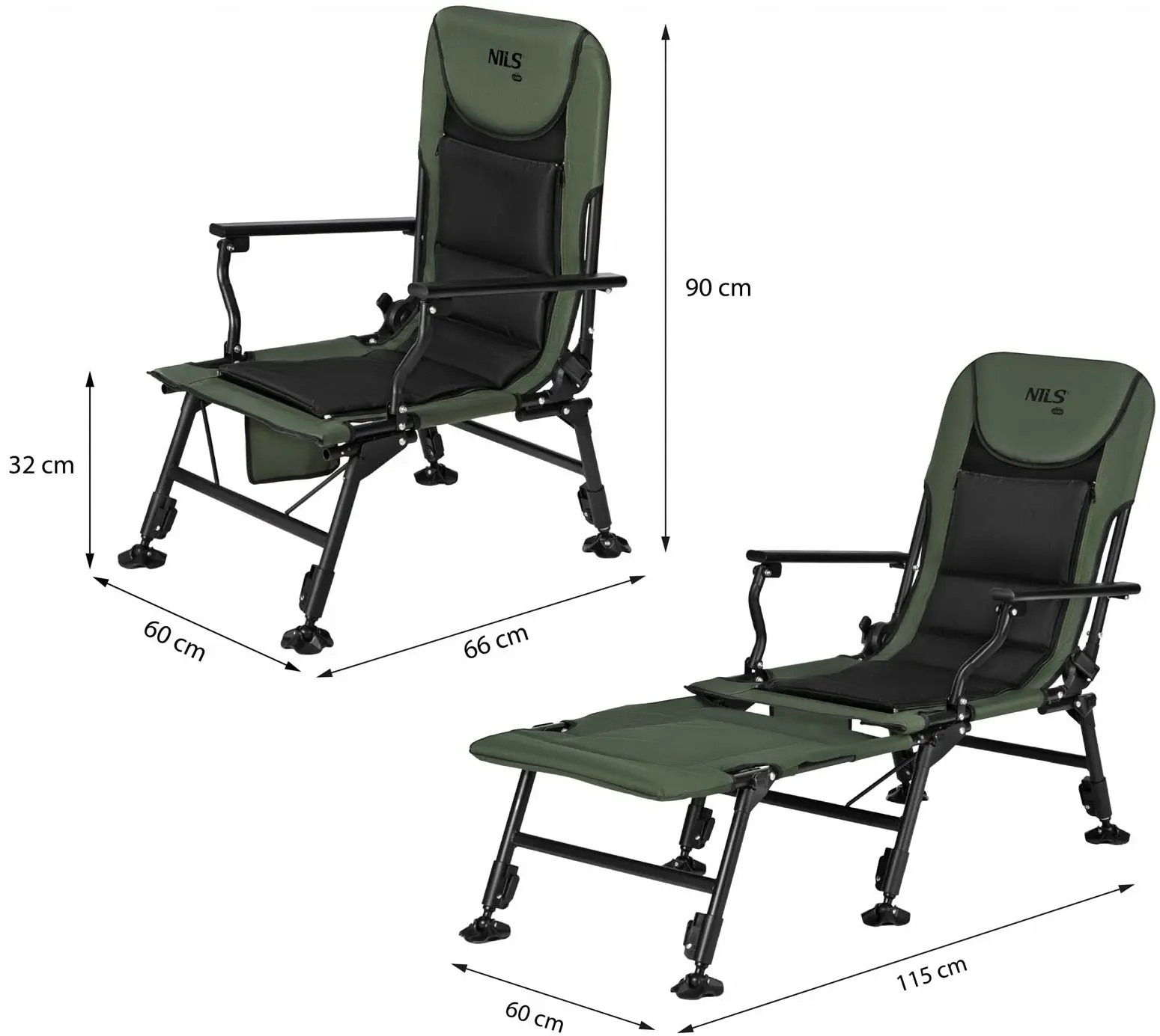 Scaun pliabil Nils Camp NC2703 (Green/Black) - 16