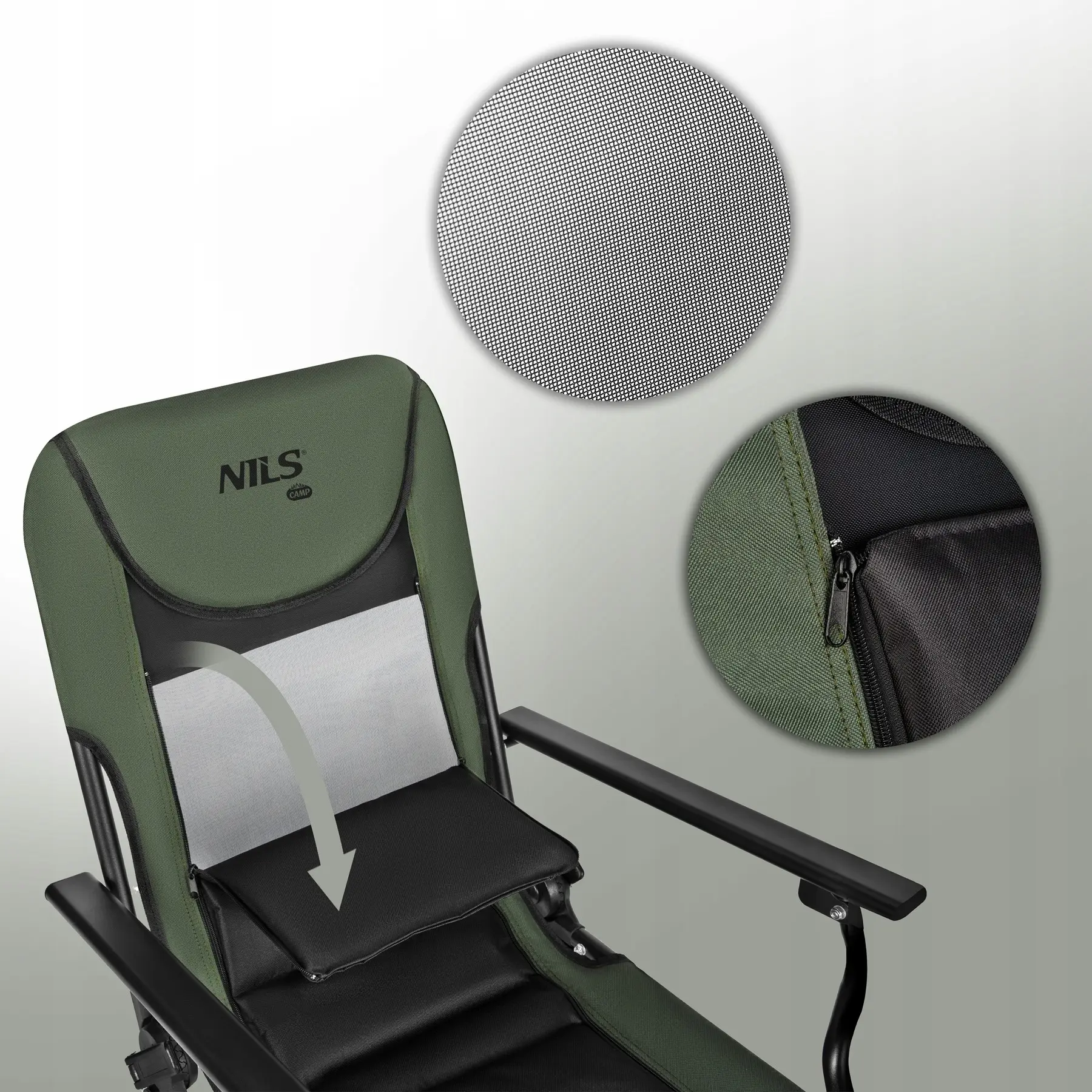 Scaun pliabil Nils Camp NC2703 (Green/Black) - 10