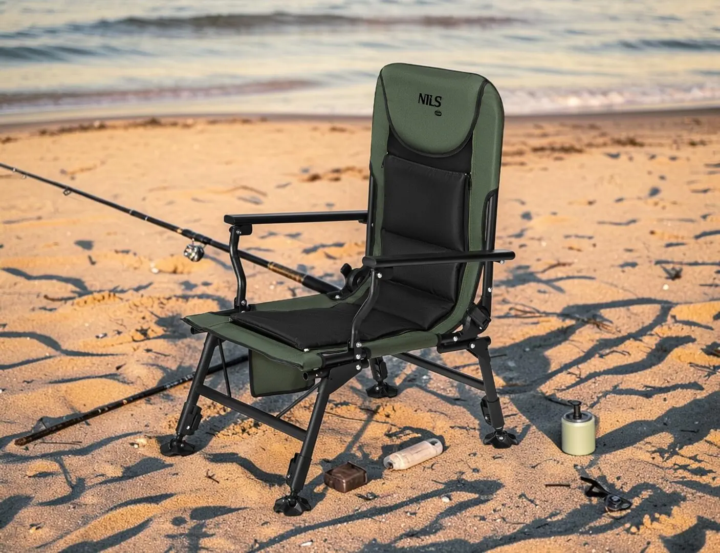 Scaun pliabil Nils Camp NC2703 (Green/Black)