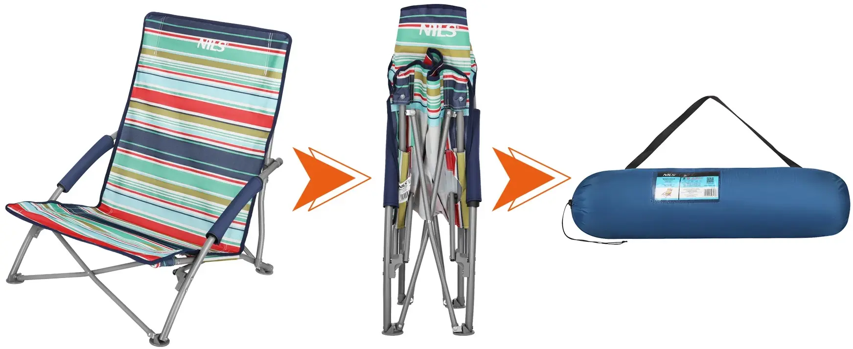 Scaun pliabil Nils Camp NC3035 (Blue/Red) - 9