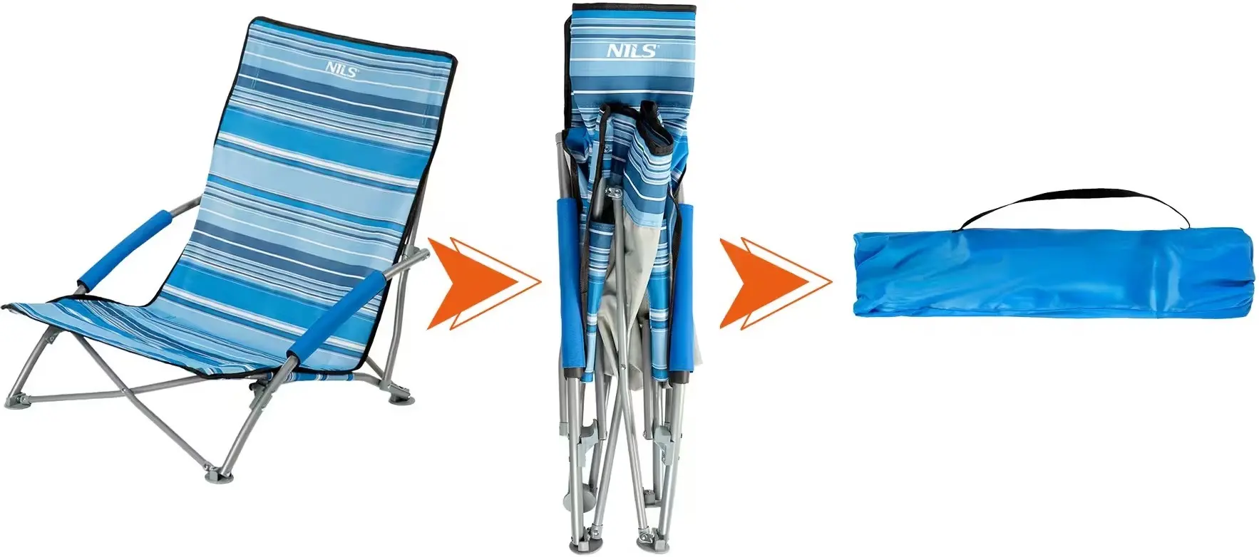 Складной стул Nils Camp NC3035 (Blue/White) - 7