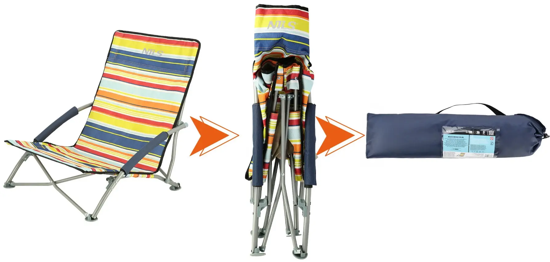 Scaun pliabil Nils Camp NC3035 (Blue/Yellow) - 8