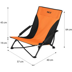 Scaun pliabil Nils Camp NC3035 (Orange/Black) Thumb